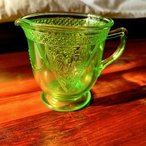 Depression glass creamer